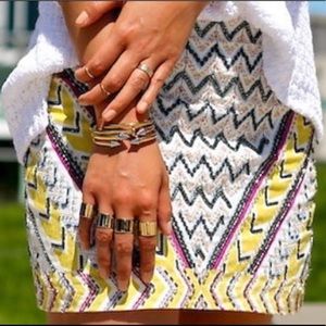 Zara Fun & Flirty Beaded Mini Skirt, Size XS